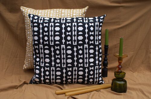 Black Bibury print cushion