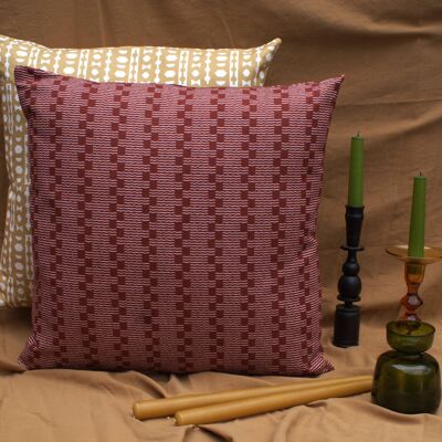 Burgundy Quenington print cushion