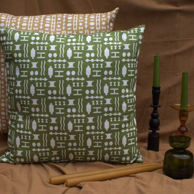 Olive Lechlade print cushion