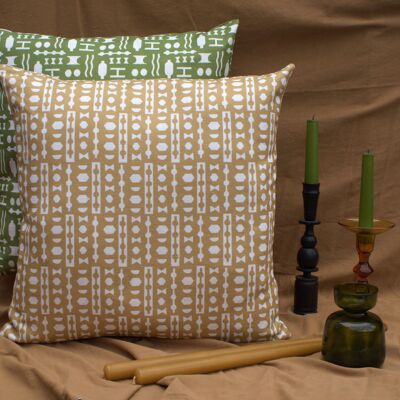 Oatmeal Fairford print cushion