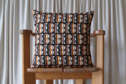 Black Harlaxton linen cushion