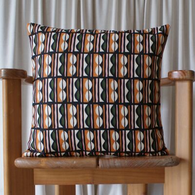 Black Harlaxton linen cushion