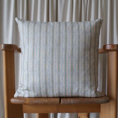 Powder Blue Knipton linen cushion