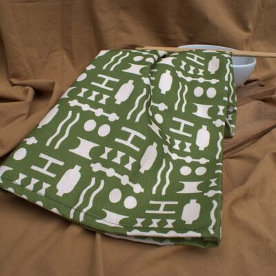 Tea towel in Olive Lechlade print
