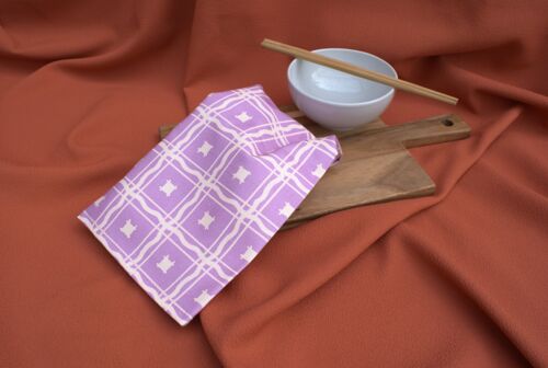 Tea towel in Lilac Shanti print