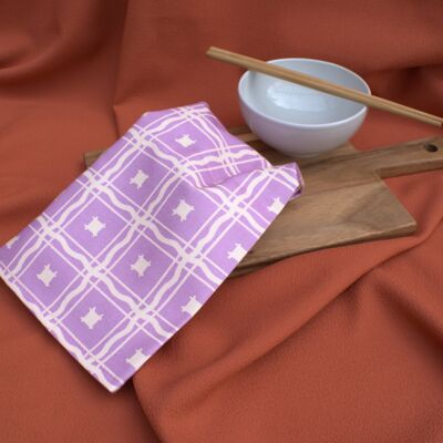 Tea towel in Lilac Shanti print