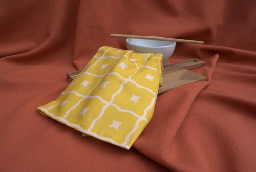 Tea towel in Yellow Padma print