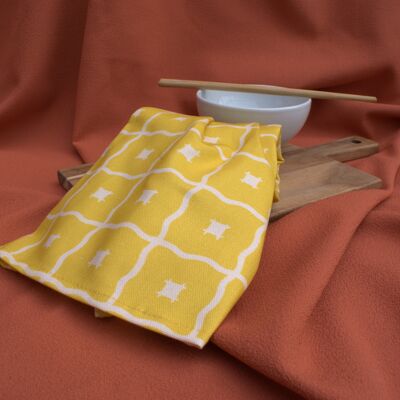 Tea towel in Yellow Padma print