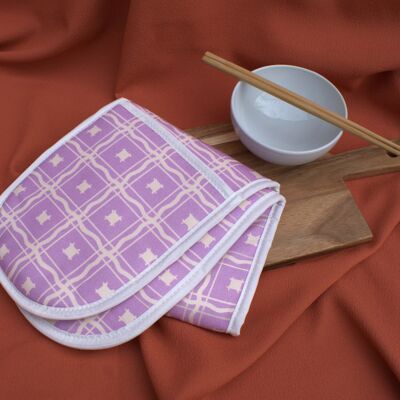 Double Oven Glove in Lilac Shanti print