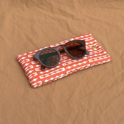 Glasses/Sunglasses case in Rust Hatherop print