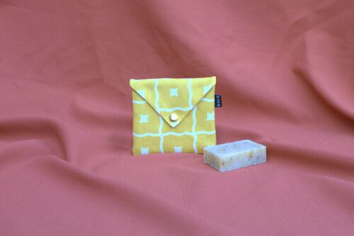 Soap pouch in Yellow Padma print