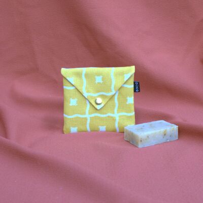 Soap pouch in Yellow Padma print