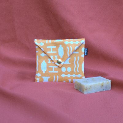 Soap pouch in Apricot Pankaj print