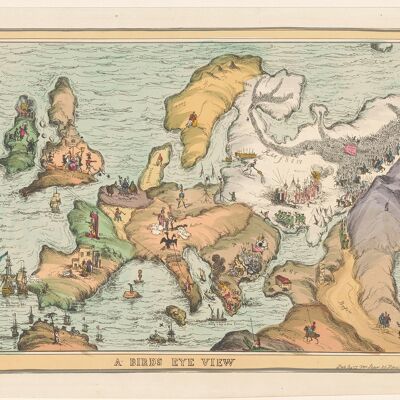 Poster Illustrazione storica Europa - Mappa 1825