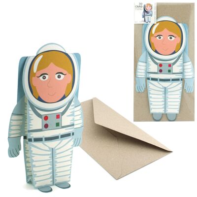 Astronaute de carte de type 3D