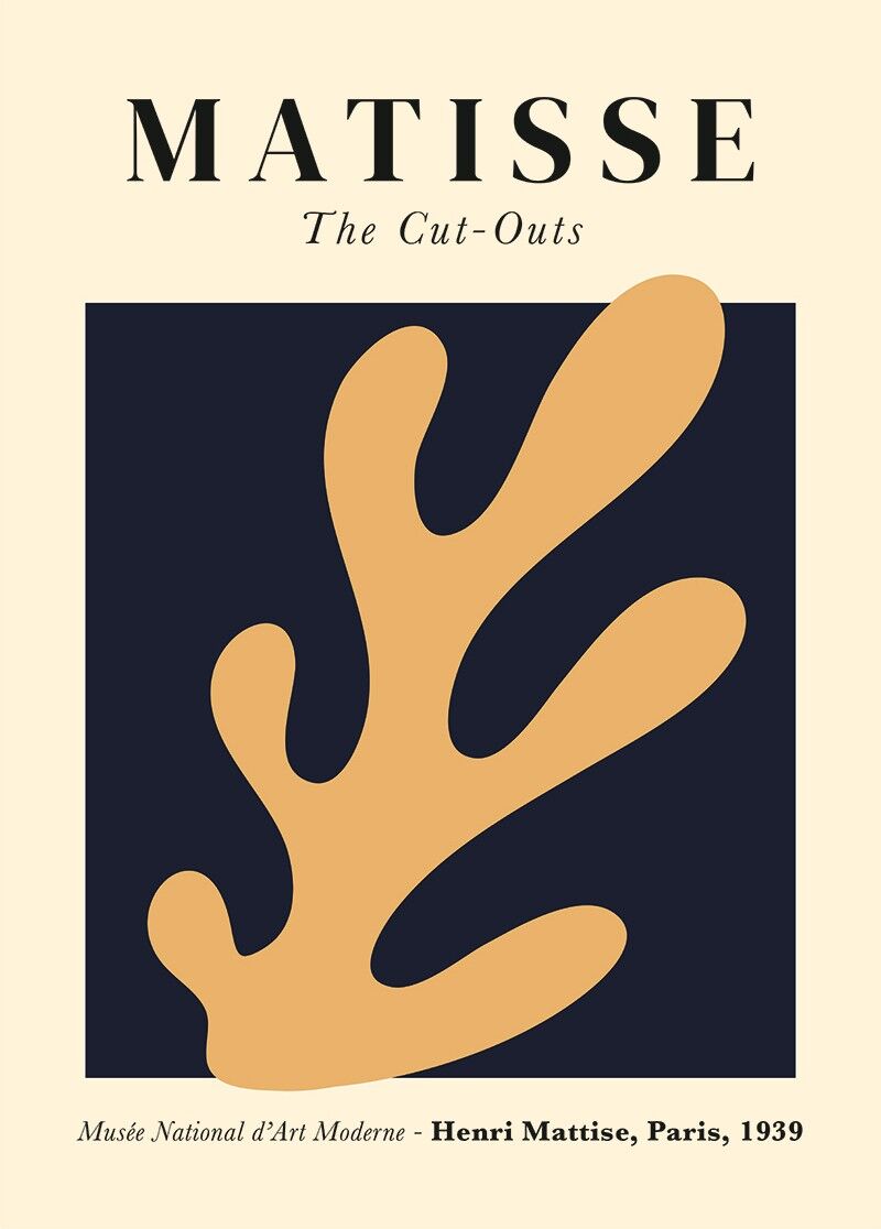 Póster Henri Matisse - No. 13 Flor amarilla sobre fondo azul (P451)