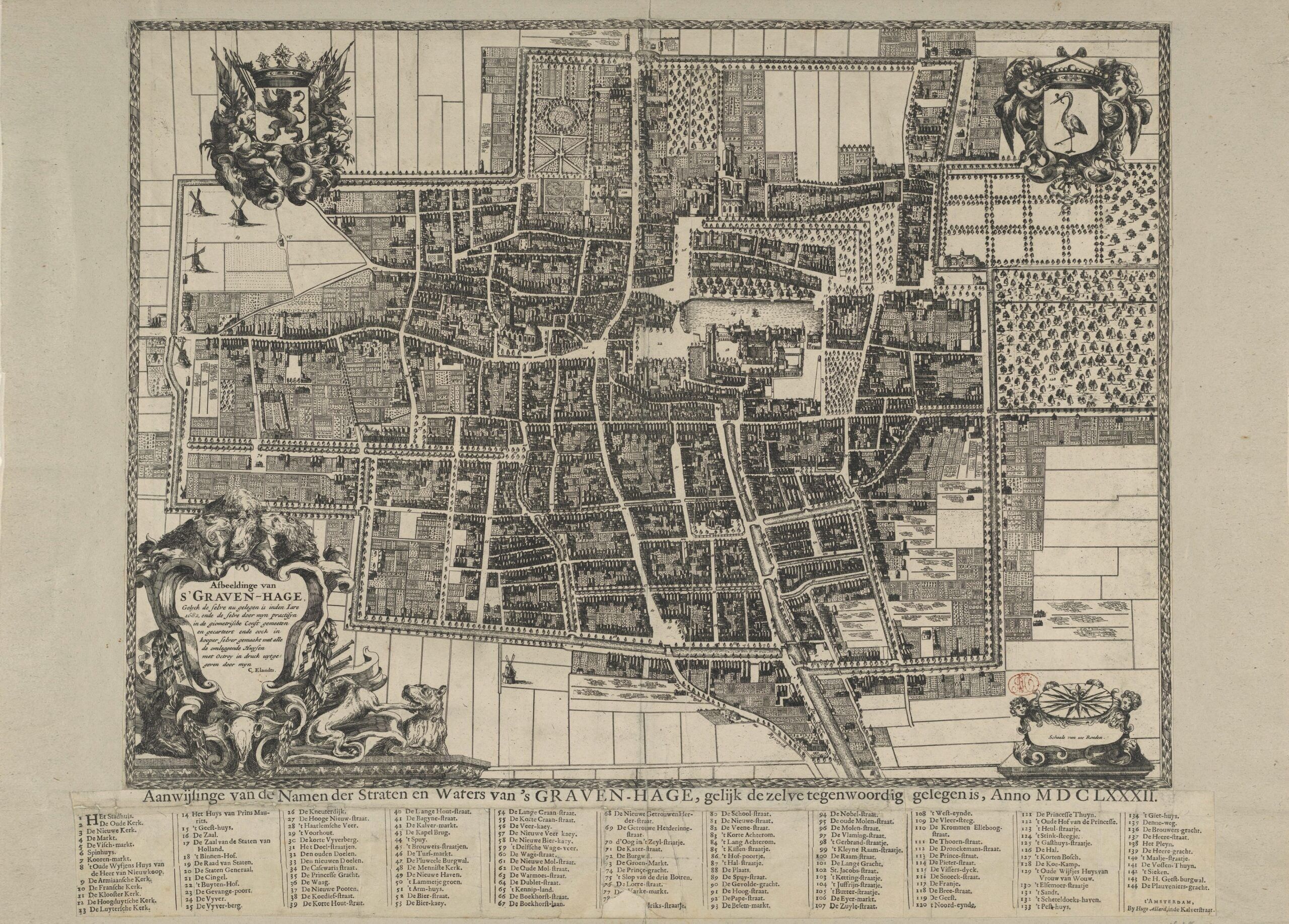Póster Mapa Histórico de La Haya - Mapa de la ciudad 1666