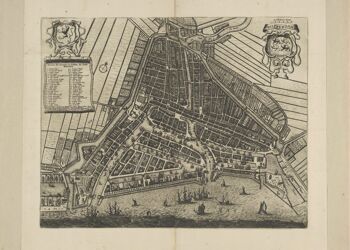 Affiche Carte Historique Rotterdam - Plan De La Ville 1690