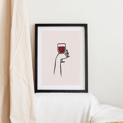 Glass of wine poster - 2 sizes
