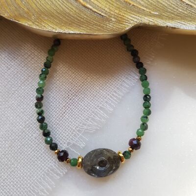 Bracelet Ruby zoisite, Labradorite - Nayana