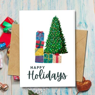 Fait à la main respectueux de l'environnement | Cartes de Noël en papier de graines ou de matières organiques à planter - Cadeaux et arbre de Noël