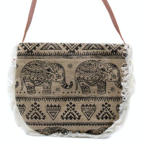 FFB-09 - Fab Fringe Bag - Elephant Print - Sold in 1x unit/s per outer