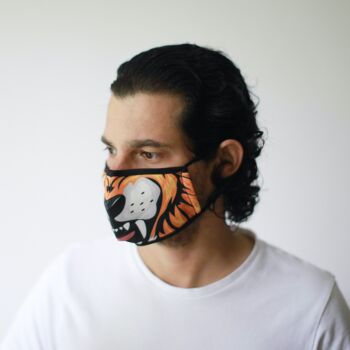 FFM-11 - Masque de mode réutilisable - Tigre (Adulte) - Vendu en 1x unité/s par extérieur 5
