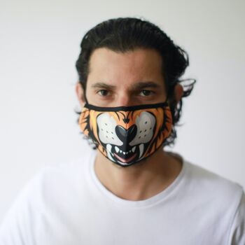 FFM-11 - Masque de mode réutilisable - Tigre (Adulte) - Vendu en 1x unité/s par extérieur 6