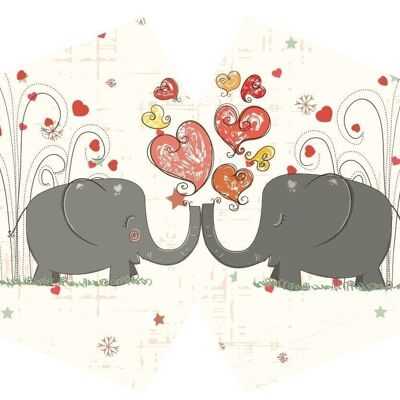 FFM-15 - Reusable Fashion Face Mask - Love Elephants (Adult) - Sold in 1x unit/s per outer