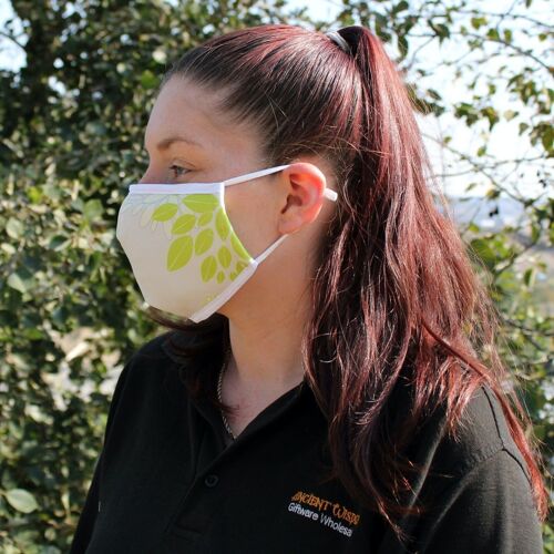 FFM-27 - Reusable Fashion Face Covering - Green Leaves (Adult) - Sold in 1x unit/s per outer