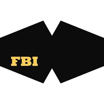 FFM-34 - Copertura per il viso alla moda riutilizzabile - FBI (adulto) - Venduto in 1x unità/i per esterno