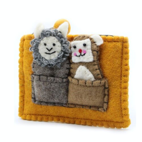 FFPP-03 - Pouch with Finger Puppets - Bear & Sheep - Sold in 1x unit/s per outer