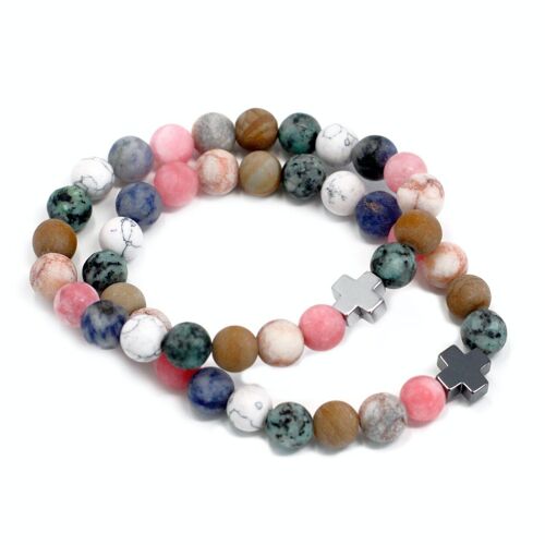 FGB-07 - Set of 2 Gemstones Friendship Bracelets - Harmony - Rainbow Gemstones - Sold in 1x unit/s per outer