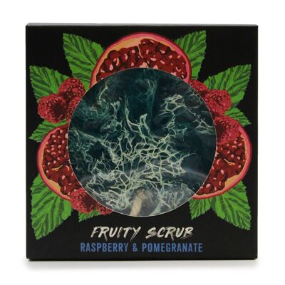 FSS-06 - Fruity Scrub Soap on a Rope - Frambuesa y granada - Se vende en 4x unidad/es por exterior