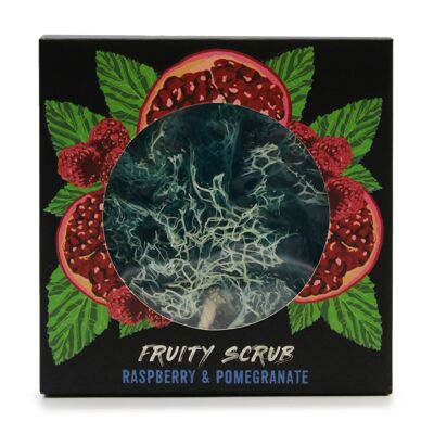 FSS-06 - Fruity Scrub Soap on a Rope - Raspberry & Pomegranate - Sold in 4x unit/s per outer