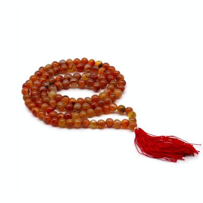 GMala-02 - 108 Bead Mala - Corniola - Venduto in 1x unità/i per esterno