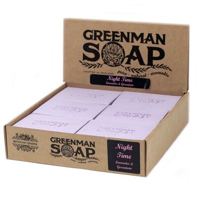 GMSoap-04 – Greenman-Seife 100 g – Nacht – Verkauft in 12 Einheiten pro Außenhülle