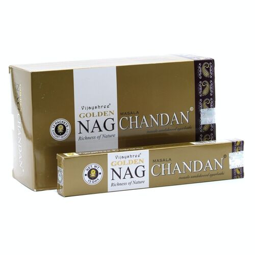 GoldNCi-02 - 15g Golden Nag - Chandan Incense - Sold in 12x unit/s per outer
