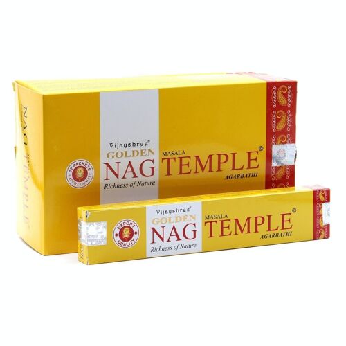 GoldNCi-04 - 15g Golden Nag - Temple Incense - Sold in 12x unit/s per outer
