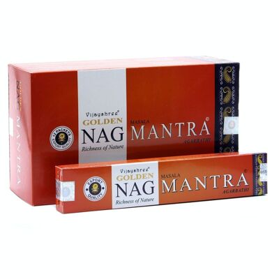 GoldNCi-05 – 15 g Golden Nag – Mantra Weihrauch – Verkauft in 12 Einheiten pro Hülle