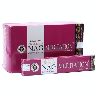 GoldNCi-08 – 15 g Golden Nag – Meditations-Räucherstäbchen – Verkauft in 12 Einheiten pro Hülle