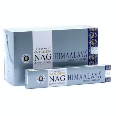 GoldNCi-10 – 15 g Golden Nag – Himalaya-Räucherstäbchen – Verkauft in 12 Einheiten pro Äußerem