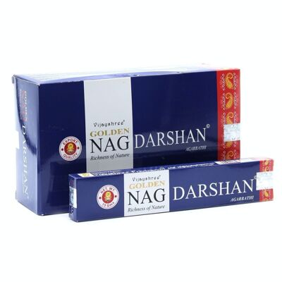 GoldNCi-11 – 15 g Golden Nag – Darshan-Räucherstäbchen – Verkauft in 12 Einheiten pro Hülle