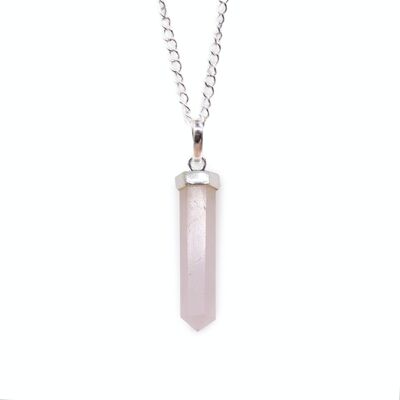 GPJ-02 - Pendentif Gemstone Classic Point - Quartz Rose - Vendu en 1x unité/s par extérieur