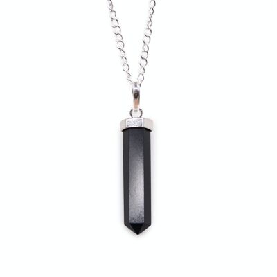 GPJ-05 - Gemstone Classic Point Pendant - Black Agate - Sold in 1x unit/s per outer