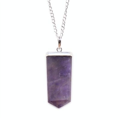 GPJ-08 - Gemstone Flat Pencil Pendant - Amethyst - Vendido en 1x unidad/es por exterior