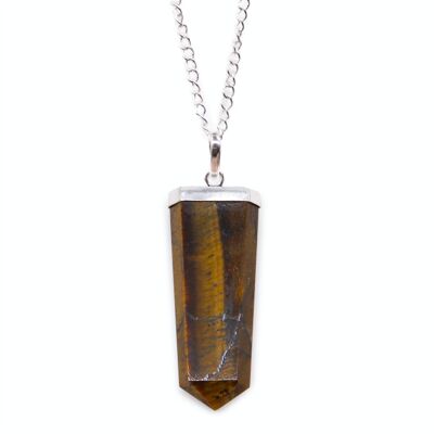 GPJ-09 - Gemstone Flat Pencil Pendant - Tiger Eye - Sold in 1x unit/s per outer