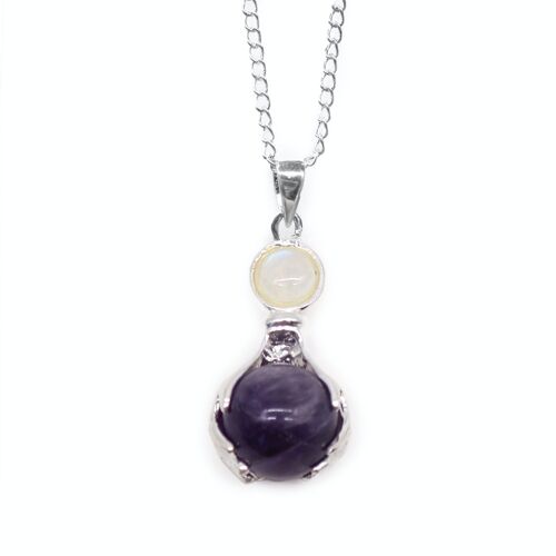 GPJ-13 - Gemstone Healing Hands Pendant - Amethyst - Sold in 1x unit/s per outer