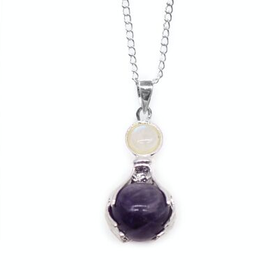 GPJ-13 - Gemstone Healing Hands Pendant - Amethyst - Sold in 1x unit/s per outer