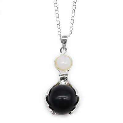 GPJ-15 - Gemstone Healing Hands Pendant - Black Agate - Vendido en 1x unidad/es por exterior